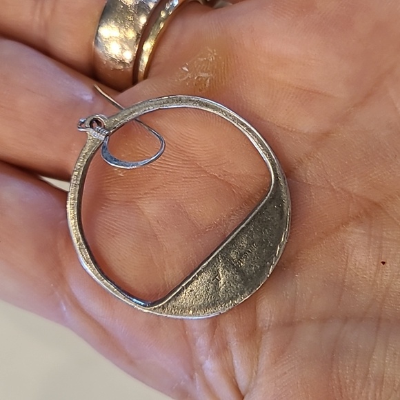 Vintage Sterling Silver and Turquoise French Wire Earrings - Picture 3 of 6